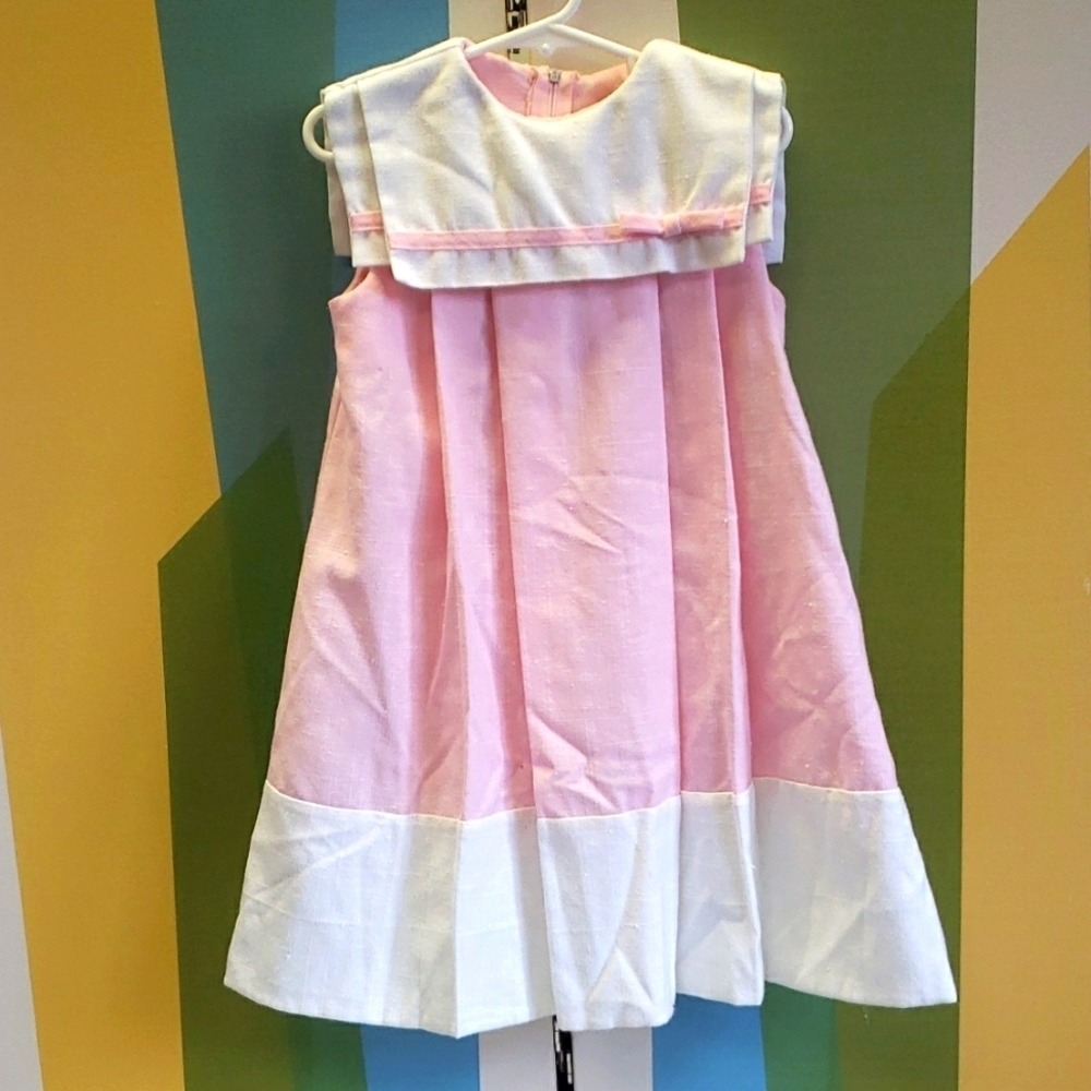 Peaches W. Cream Vintage Pink & White Dress - Picture 3 of 9